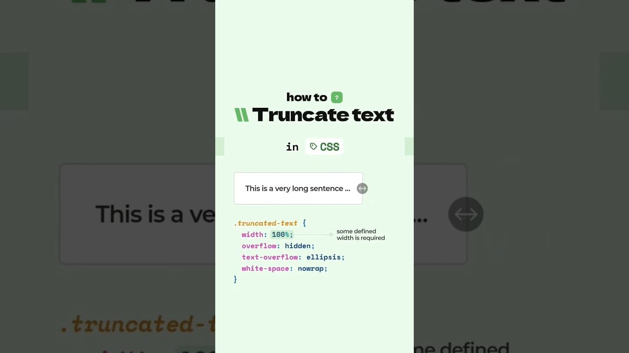 Truncate text with CSS #coder #coderslife #css #css3 #html #shorts #shortvideo #coding