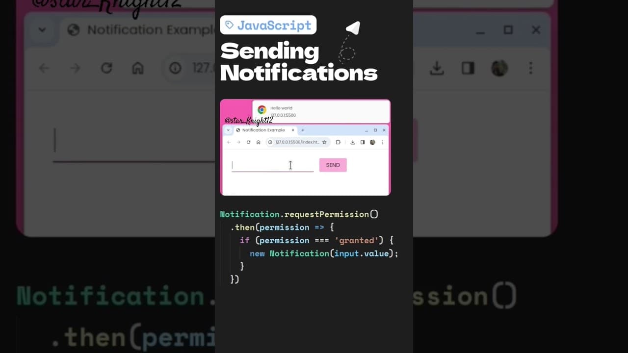 Javascript Useful tips #coding #javascript #notification #code #short #vscode