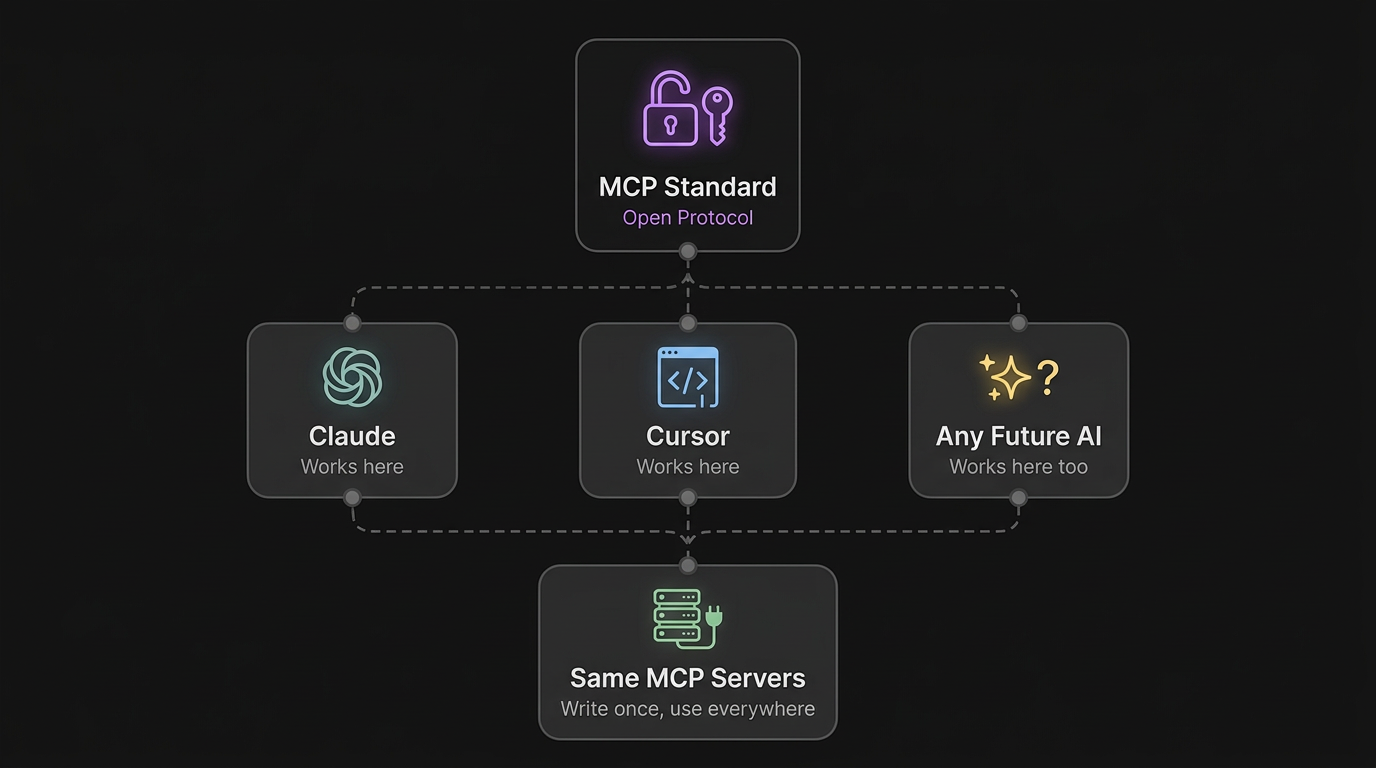 MCP Open Standard: Works across Claude, Cursor, and any future AI tool
